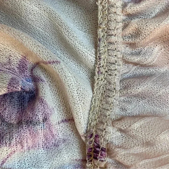 VTG Women’s 80s PL Sheer Floral Blouse Puff Sleeve Ruffle Neck Union Made - Picture 12 of 13